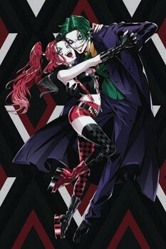 Kunstafdruk Joker and Harley - Manga