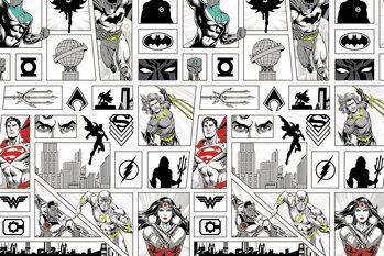 Kunstafdruk Justice League - Comics wall