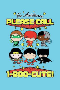 Umjetnički plakat Justice League - Cute Assistance