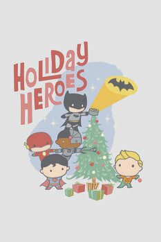 Umjetnički plakat Justice League - Holiday Heroes