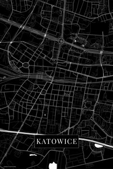 Mapa Katowice black