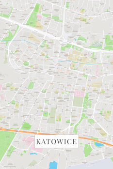 Mapa Katowice color