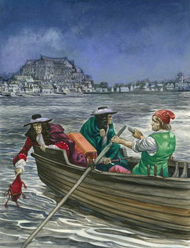 Reprodukcija umjetnosti King James throws the Great Seal into the Thames