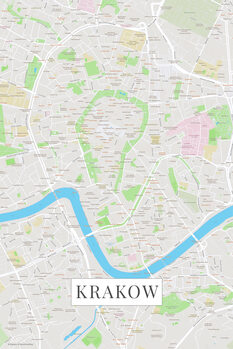 Mapa Krakov color