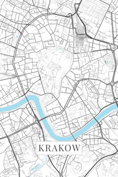 Mapa Kraków white
