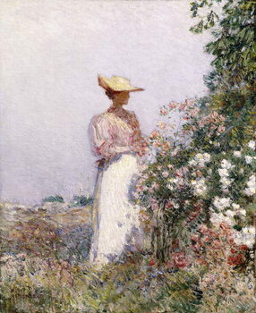 Konsttryck Lady in Flower Garden