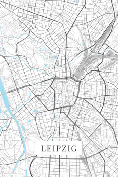 Mapa Leipzig white