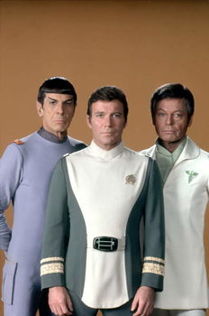 Fotografi Leonar Nimoy, William Shatner And Deforest Kelley.