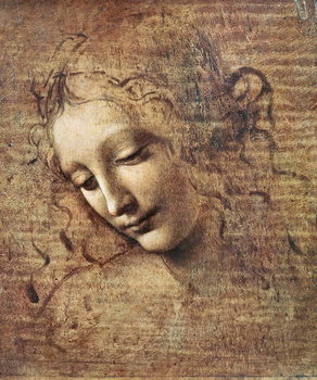 Reprodukcija Leonardo da Vinci - Head of a Young Woman