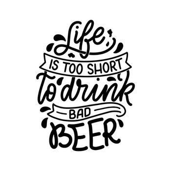 Ilustrácia Lettering poster with quote about beer