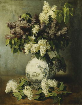Reprodukcja Lilac in a Delft Vase, 1895