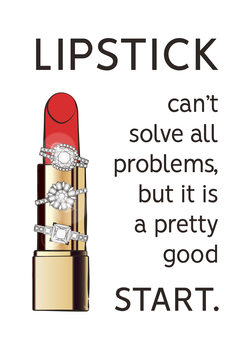 Illustrasjon Lipstick Quote