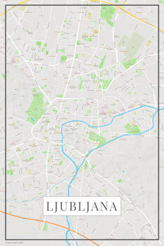 Mapa Lubljana color