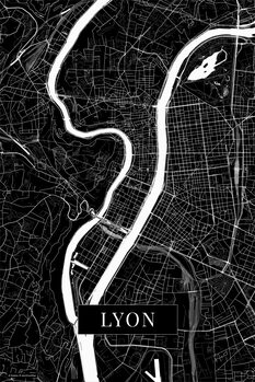 Mapa Lyon black