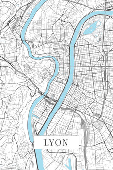 Mapa Lyon white