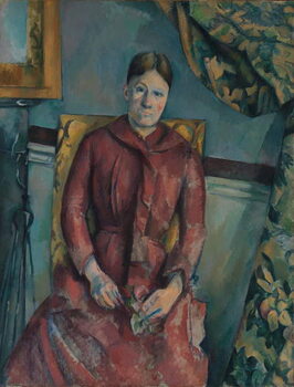 Εκτύπωση έργου τέχνης Madame Cézanne in a Red Dress, 1888-90