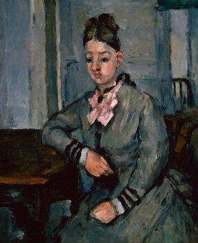 Kunstdruk Madame Cezanne Leaning on a Table, c.1873