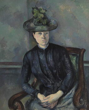 Kunsttryk Madame Cezanne with Green Hat, 1891-92