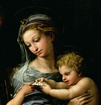 Festmény reprodukció Madonna della rosa detail
