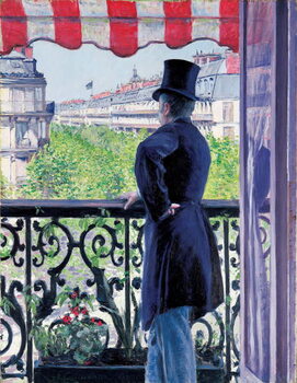 Konsttryck Man on a balcony, Boulevard Haussmann, 1880