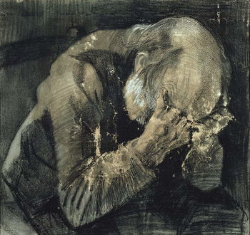 Obrazová reprodukce Man with his head in his hands