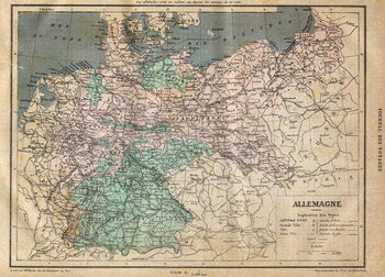 Reprodukcja Map of Germany in 1891