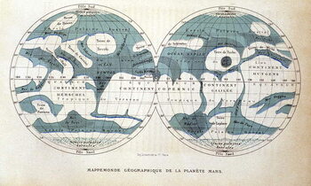 Artă imprimată Map of the Planet Mars, 1884