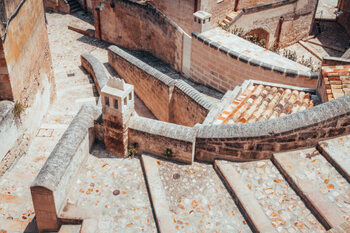 Kunstfoto Matera, buildings and stairs.