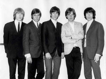 Kunstdruk Members of the The Rolling Stones pose in suits
