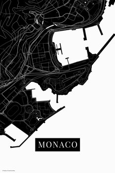 Mapa Monaco black