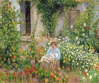 Obrazová reprodukce Mother and Child in the Flowers, 1879