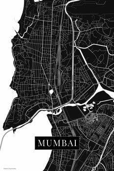 Mapa Mumbai black