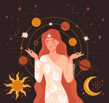 Ilustratie Mystical vintage style hand drawing