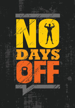 Illusztráció No Days Off. Fitness Gym Muscle