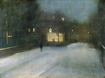 Konsttryck Nocturne in Grey and Gold: Chelsea Snow, 1876