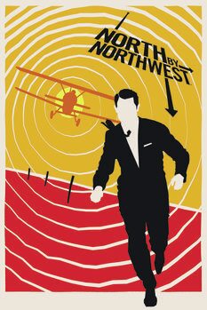 Konsttryck North by Northwest - Alfred Hitchcock