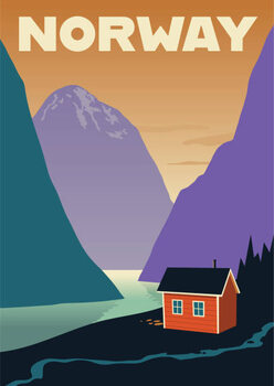 Ilustratie Norway Travel Poster
