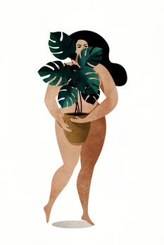 Ilustratie Nude With Plant