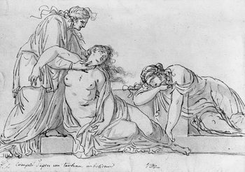 Reproducción de arte Old woman leaning over two fainting women, c.1776