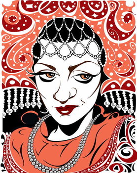 Reproducción de arte Olga Borodina, Russian mezzo-soprano, colour version of b/w file image, 2005 by Neale Osborne