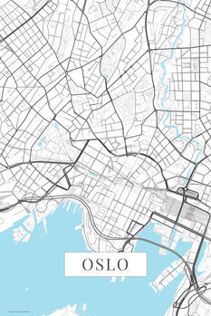 Zemljevid Oslo white