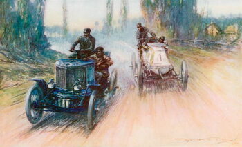 Konsttryck Paris-Amsterdam race of 1898
