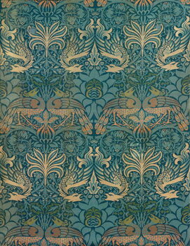 Художествено Изкуство Peacock and Dragon Textile Design, c.1880