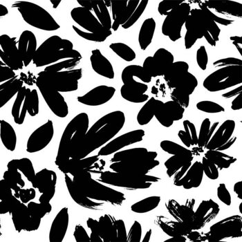 Ilustrace Plain floral drawing seamless pattern.