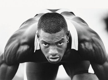 Umetniška fotografija Portrait of determined runner
