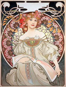 Reproducción de arte Poster by Alphonse Mucha (1860-1939) for the calendar of the year 1896 - Calendar illustration by Alphonse Mucha (1860-1939), 1896 - Private collection