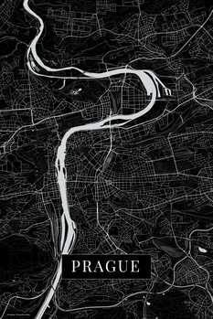 Stadtkarte Prague black