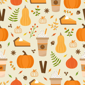 Illustration Pumpkin spice seamless pattern