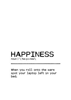 Lámina Quote Happiness Laptop