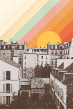 Umelecká tlač Rainbow Sky Above Paris, 2020
